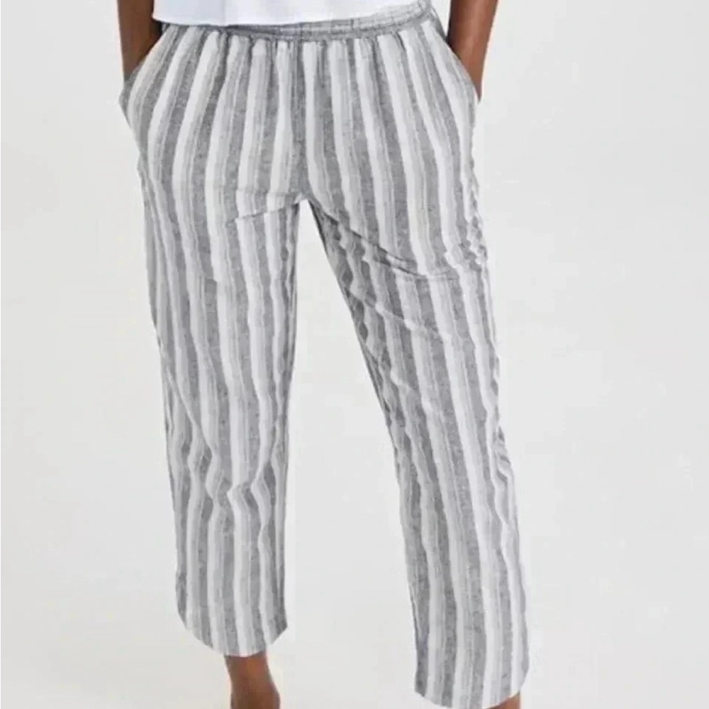 Madewell Linen Dobby Striped Linen Blend Pants XL